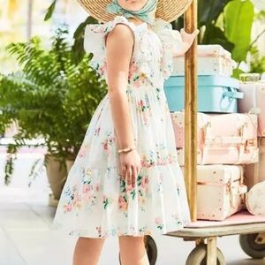 Janie and Jack Floral Smocked Ruffle Dress with Ruffle Sleeves